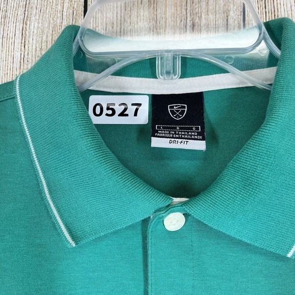 Nike Mens Dri-Fit Golf Polo Shirts (2)  Green Embroidered / Black Size Large - Picture 6 of 16
